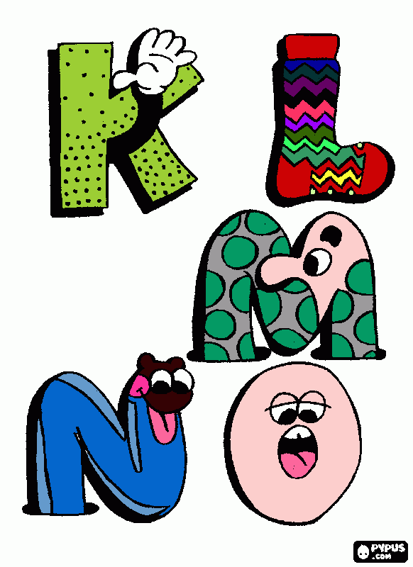dessin alphabet klmno