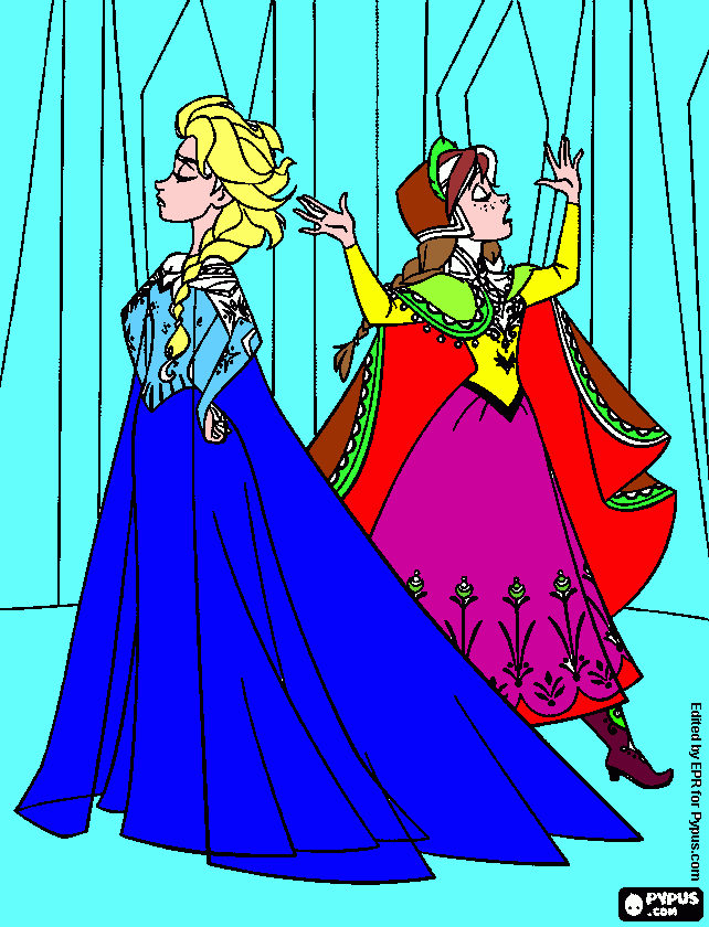 dessin Ana et Elsa