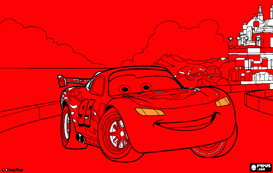 dessin cars rouge