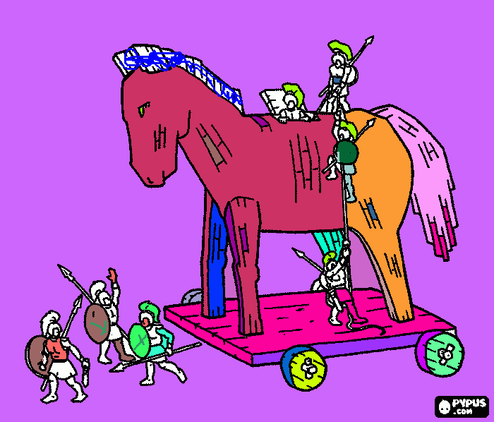 dessin cheval de troie