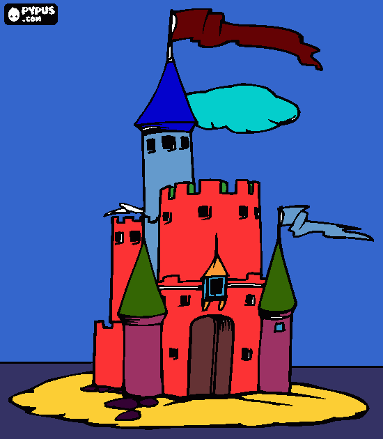 dessin château colorié