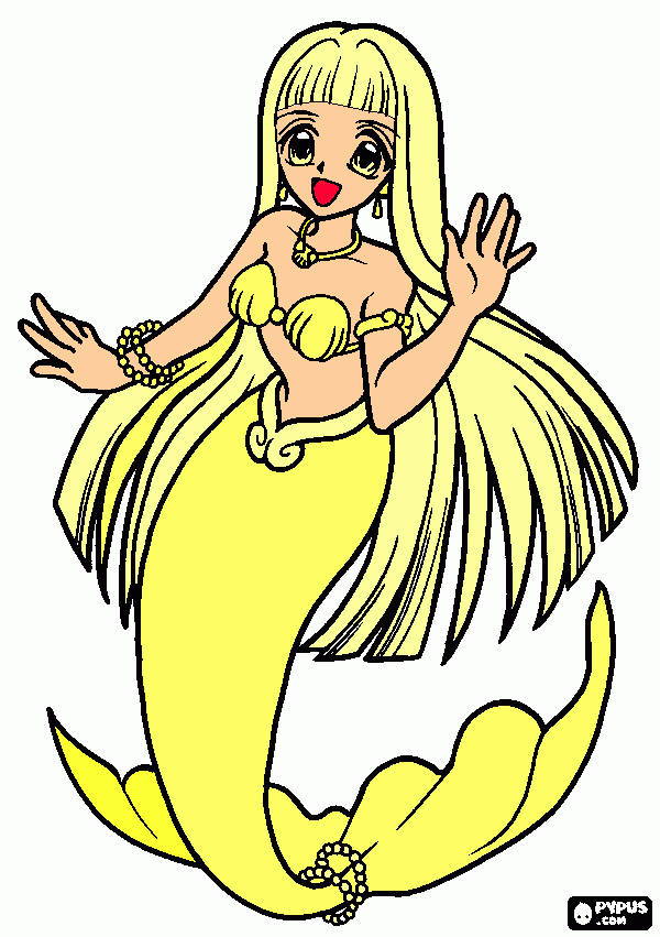 dessin Coco princesse sirene du Pacifique sud