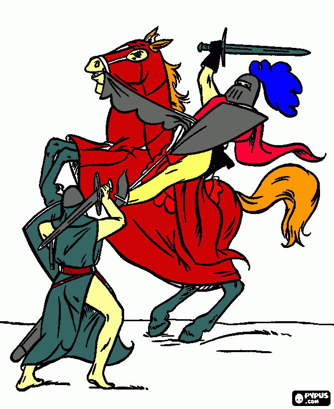 dessin combat de chevalier pour mamie