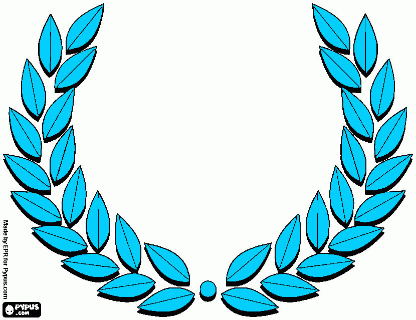 dessin couronne d'olivier bleu