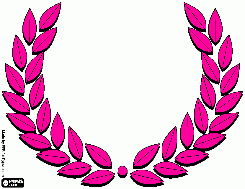 dessin couronne d'olivier rose 