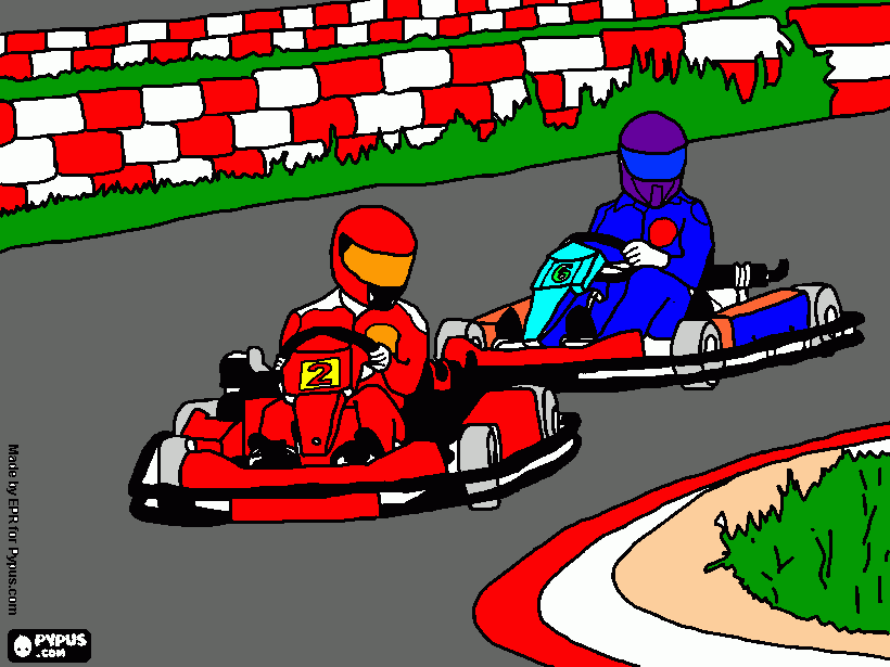 dessin Course de Karting