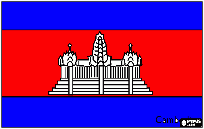 dessin Drapeau cambodge