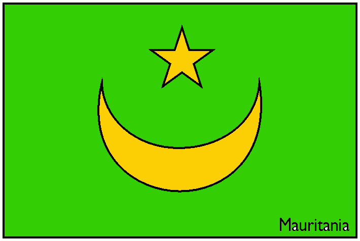 dessin drapeau de la mauritanie