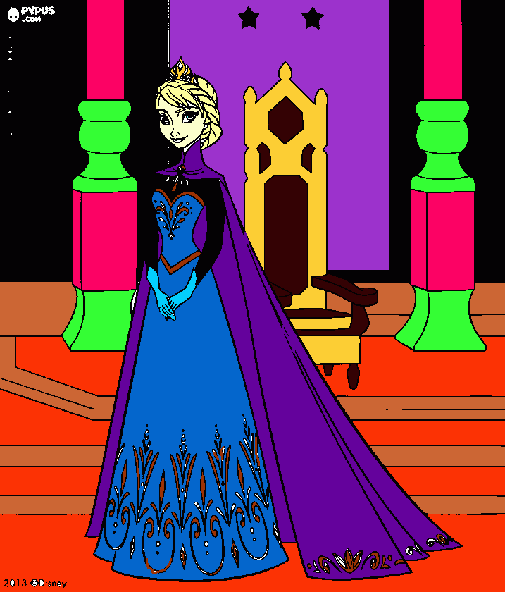 dessin Elsa au couronnement