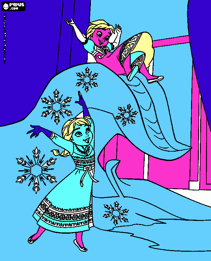 dessin La reine des neiges coloriée par Lucile