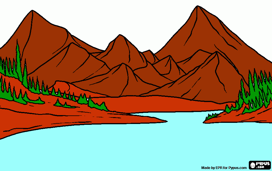 dessin lac:montagne