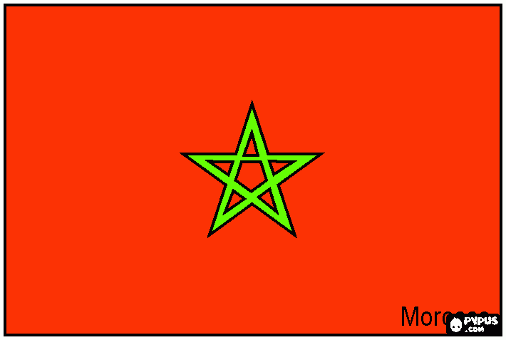 dessin le drapeau du maroc