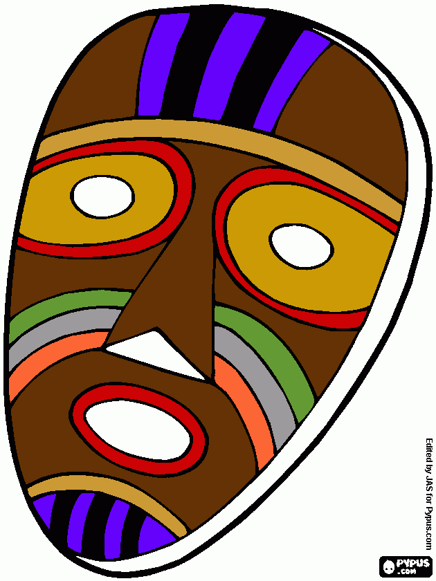 dessin Masque africain