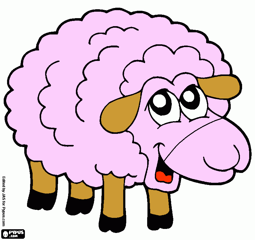 dessin mouton lilas