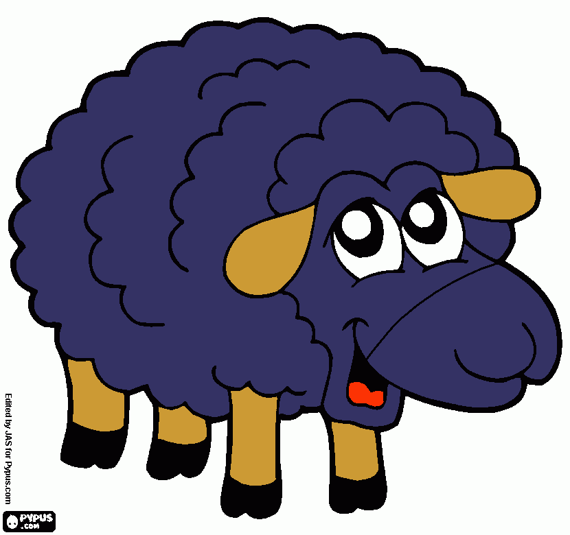 dessin mouton mauve fonce