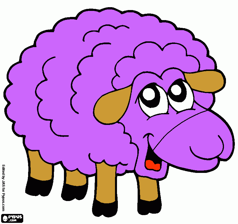 dessin mouton mauve pale