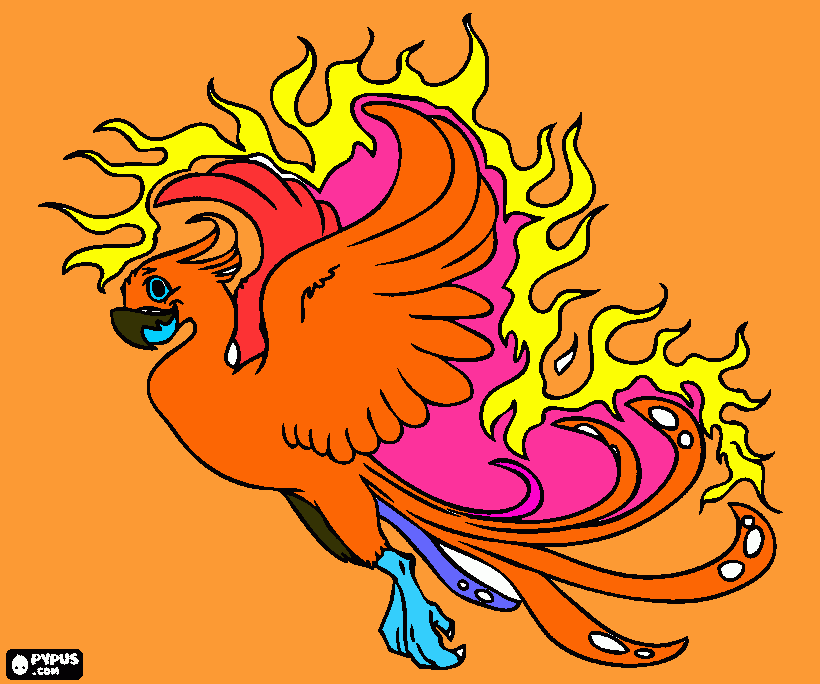 dessin Oiseau de feu