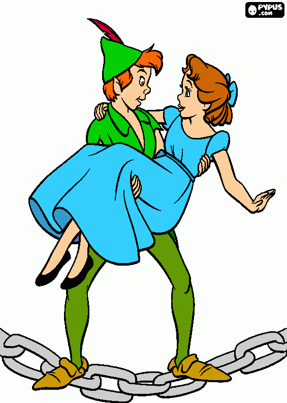dessin Peter Pan and Wendy Darling