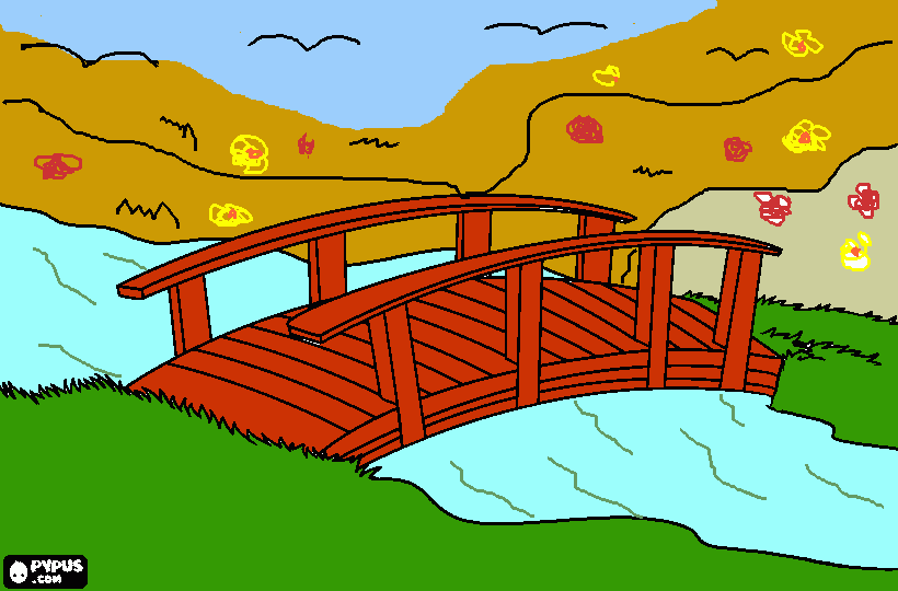 dessin petit pont de bois