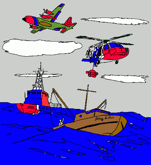 dessin sauvetage de bateau