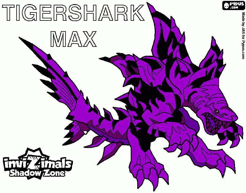 dessin Tigershark violet noir