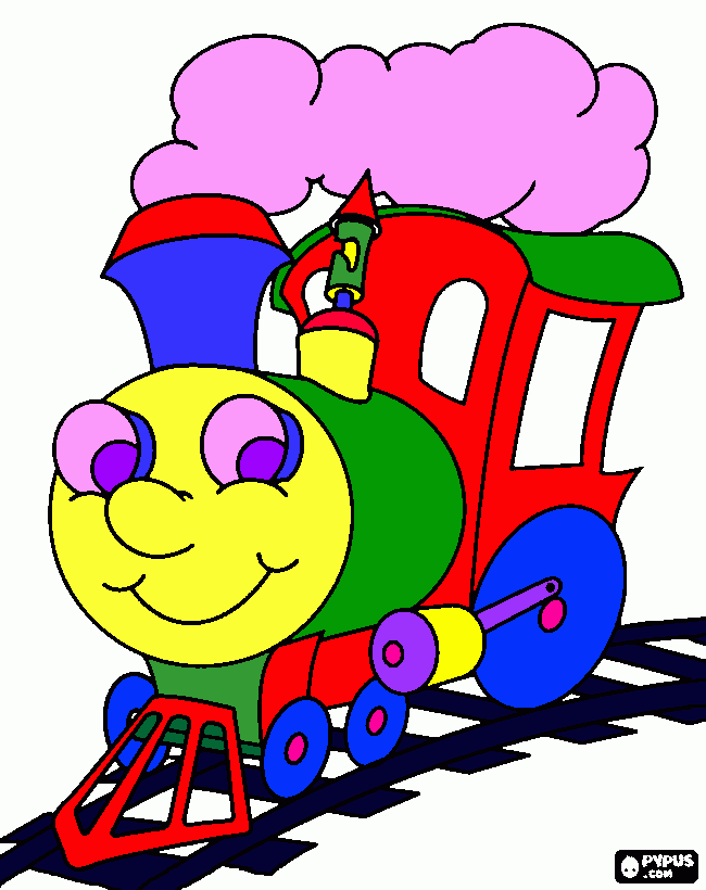 dessin train coloré