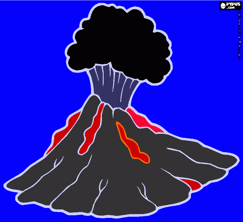 dessin Volcan colorié par Alexis