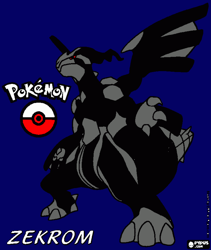 dessin Zekrom, le plus fort de Pokemon