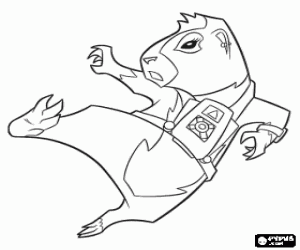 Coloriage Agent Juarez fait un saut des arts martiaux