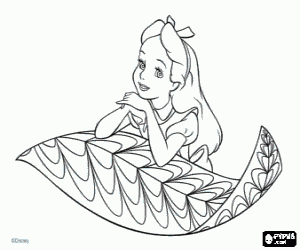Coloriage Alice, une jeune fille tr�s r�veuse
