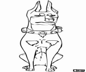 Coloriage Alpha, le chef de chiens doberman de Charles Muntz