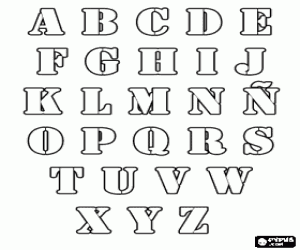 Coloriage Alphabet avec majuscules type pochoir ou stencil