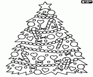 Coloriage Arbre de No�l remplis de d�corations