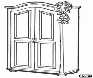 Coloriage Armoire garde-robe moul� de style ancien ou rustique