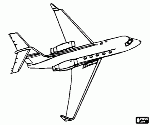 Coloriage Avion de passagers � r�action