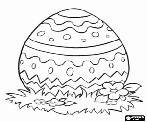 Coloriage Beau �uf de P�ques sur l'herbe