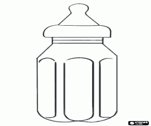 Coloriage Biberon, le r�cipient avec une t�tine qui est utilis� pour donner de liquides � b�b�s