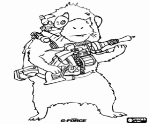 Coloriage Blaster le cobaye, sp�cialiste en armes et transport de l'�quipe G-Force