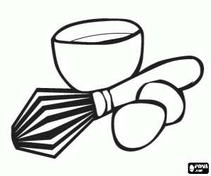 Coloriage Bol avec un fouet et deux �ufs