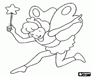 Coloriage Bonne petite f�e de sa baguette magique