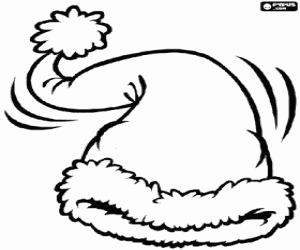 Coloriage Bonnet de P�re No�l ou Santa Claus