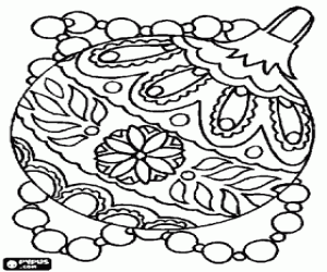 Coloriage Boule de No�l d�cor�e avec des motifs g�om�triques