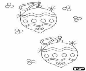 Coloriage Boules d�cor�s et pr�ts � accrocher sur le sapin de No�l