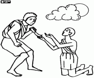 Coloriage Ca�n, le premier-n� d'Adam et Eve, au moment de tuer son fr�re Abel