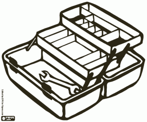Coloriage Caisse d'outils ouverte