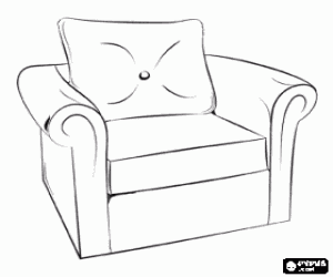 Coloriage Canap� ou un fauteuil, un si�ge avec arri�re et des armes