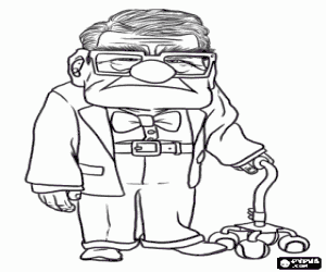 Coloriage Carl Fredricksen, un homme de 78 ans qui accomplira son grand r�ve