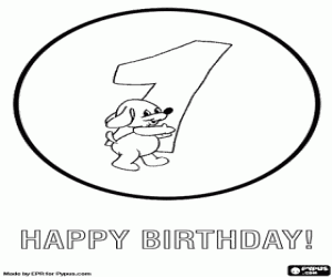 Coloriage Carte d'anniversaire pour enfants de 1 an avec des animaux