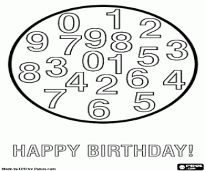 Coloriage Carte d'anniversaire universel ou pour tous de 1 an � plus de 100 ans