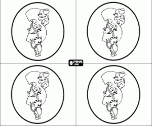Coloriage Cartes d'invitation � la f�te d'anniversaire de 3 ann�es